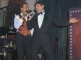 Frankie Roma on stage in Rat Pack show